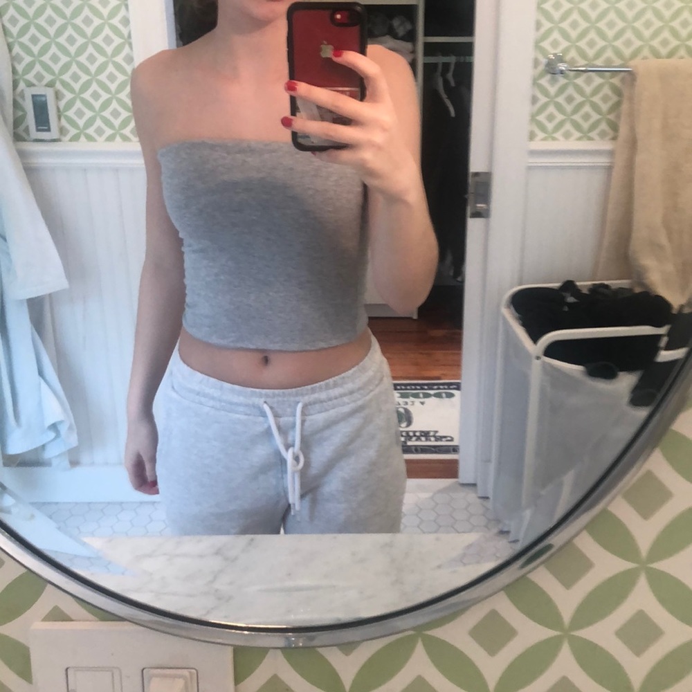 grey tube top